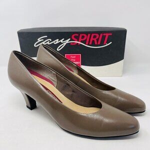 Easy Spirit Womens Size 8.5 2A/4A NARROW Legend Leather Pump Mid Heels in Brown